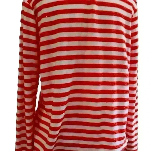 CHICO’S STRIPED ORANGE AND WHITE WOMENS TOP SIZE Medium - Picture 15 of 15